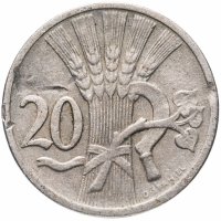 Купить Чехословакия 20 геллеров (haleru) 1921-1938