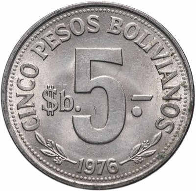 купить Боливия 5 песо (pesos) 1976