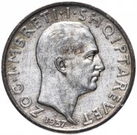 Купить Албания 1 франг 1937 год 25 лет независимости VF - XF