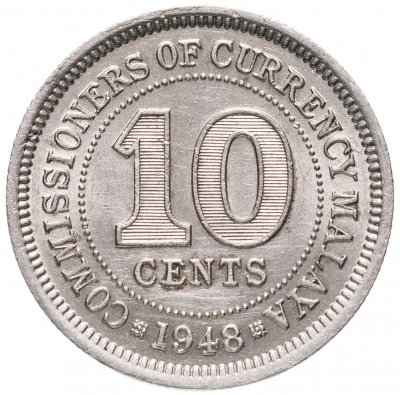 купить Малайя 10 центов (cents) 1948