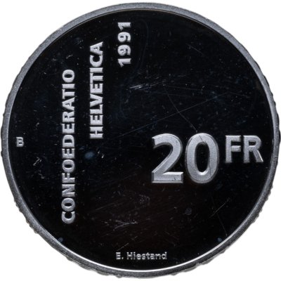 купить Швейцария 20 франков (francs) 1991 "700 лет Швейцарской Конфедерации"
