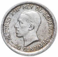 Купить Испания 50 сентимо 1926 год (Альфонс XIII)