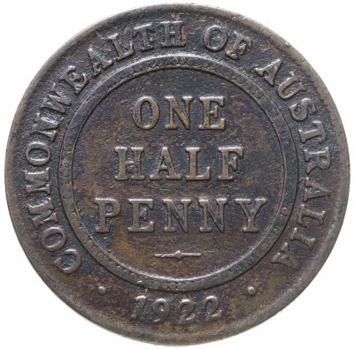 купить Австралия 1/2 пенни (penny) 1922