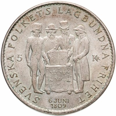 купить Швеция 5 крон (kronor) 1959 150 лет Конституции