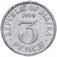 купить Биафра 3 пенса (pence) 1969