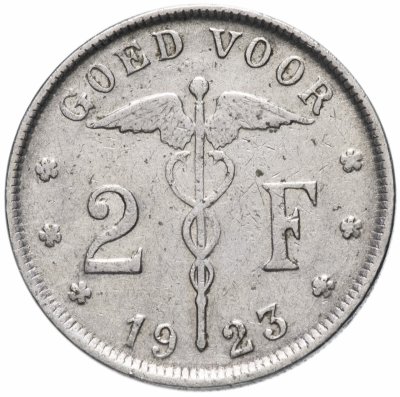 купить Бельгия 2 франка (francs) 1923