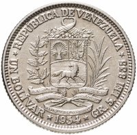 купить Венесуэла 1 боливар (bolivar) 1954