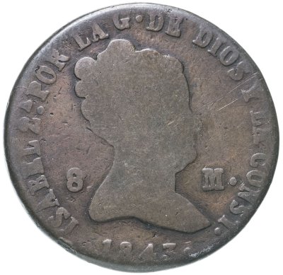 купить Испания 8 мараведи (maravedís) 1843