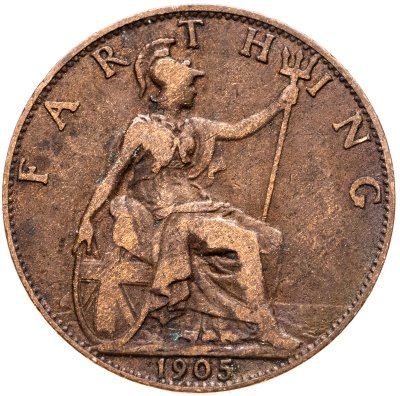 купить Великобритания 1 фартинг (farthing) 1905