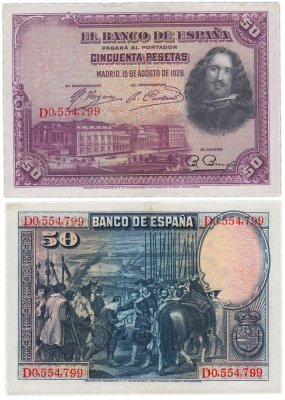 купить Испания 50 песет 1928 (Pick 75)