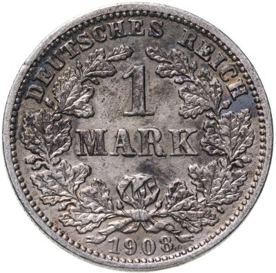 купить Германская Империя 1 марка 1908 "J"