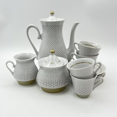 купить Сервиз кофейный на 4 персоны (11 предметов), фарфор, люстр, деколь, Полтавский фарфоровый завод, СССР, 1965-1991 гг.