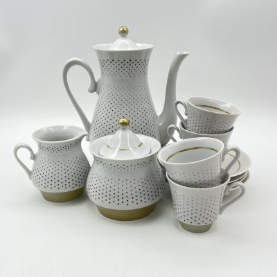 купить Сервиз кофейный на 4 персоны (11 предметов), фарфор, люстр, деколь, Полтавский фарфоровый завод, СССР, 1965-1991 гг.