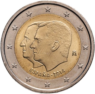 купить Испания 2 евро 2014 "Передача Хуаном Карлосом I трона Филиппу VI"