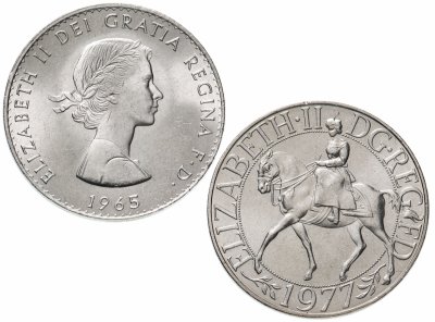 купить Великобритания набор из 2-х монет 1965-1977