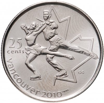 купить Канада 25 центов (cents) 2008 "XXI зимние Олимпийские Игры, Ванкувер 2010 - Фигурное катание"