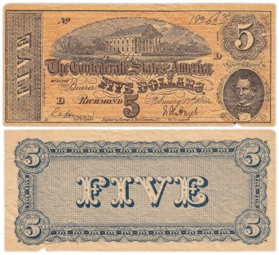 купить США Конфедеративные штаты Америки 5 долларов 1864 год