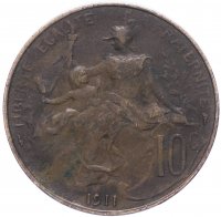 Купить Франция 10 сантимов 1911
