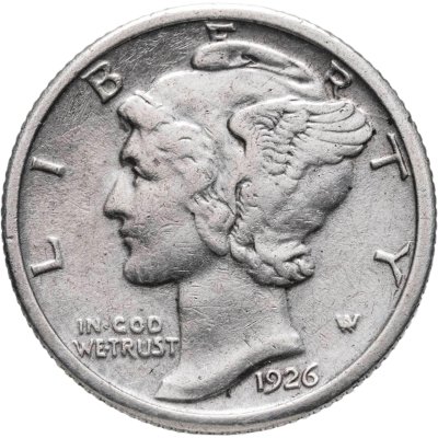 купить США 10 центов (дайм, one dime) 1926 Mercury Dime Без отметки монетного двора