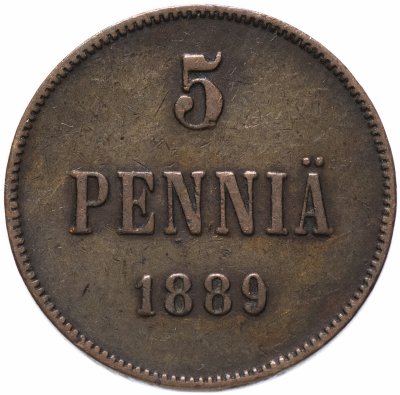 купить 5 пенни 1889, монета для Финляндии