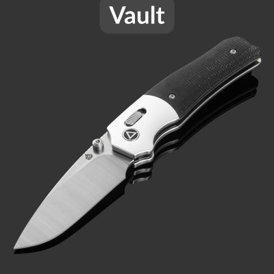 купить Складной нож QSP Vault stonewash (QS157-A1), сталь 14C28N, рукоять Aluminum/Black Micarta