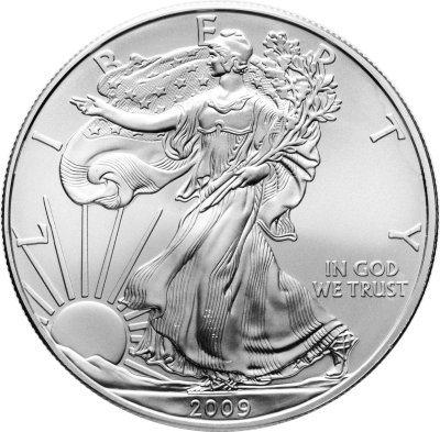 купить США 1 доллар 2009 UNC "Американский серебряный орёл - шагающая свобода"