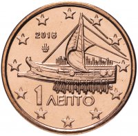 Купить Греция 1 цент (cent) 2016