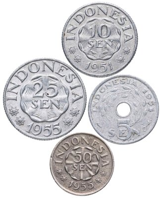 купить Индонезия набор монет для обращения 1951-1955 (4 штуки)