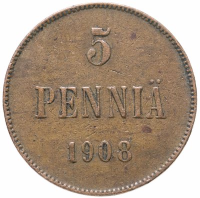 купить 5 пенни (pennia) 1908 Финляндия
