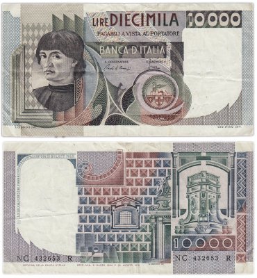купить Италия 10000 лир 1976 (1984) года