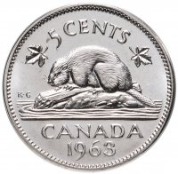 Купить Канада 5 центов (cents) 1963