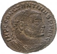 купить Римская Империя, Константин I, 306–337 гг, фоллис (реверс: Юпитер стоит, в правой руке - Виктория на шаре)