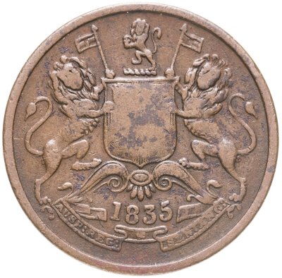 купить Британская Индия 1/2 анны (anna) 1835