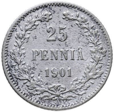 купить 25 пенни (pennia) 1901 L Российская Финляндия