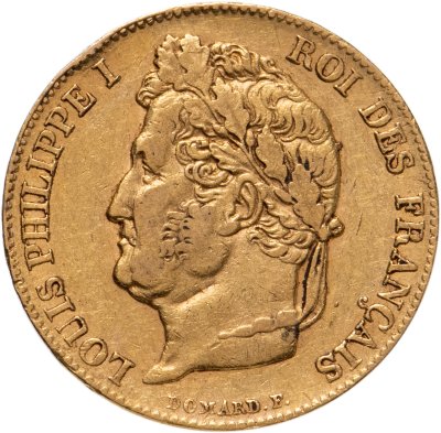купить Франция 20 франков (francs) 1840 с портретом Луи-Филиппа I