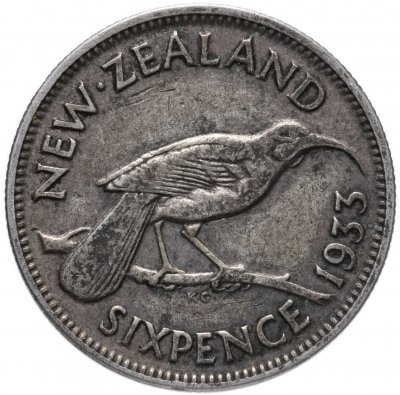 купить Новая Зеландия 6 пенсов (pence) 1933