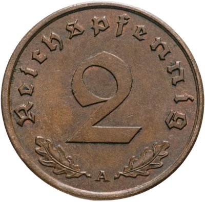 купить Германия (Третий Рейх) 2 рейхспфеннига "А" 1939