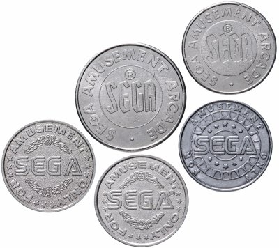 купить США, набор игровых токенов "SEGA" 1980-1999 года (5 токенов)