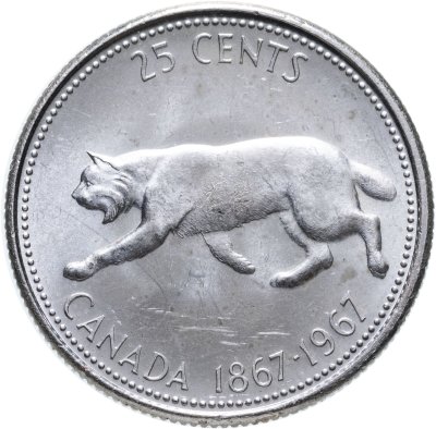 купить Канада 25 центов (квотер, cents) 1967 "100 лет Конфедерации Канада"