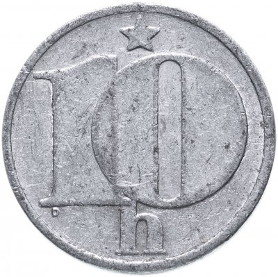 купить Чехословакия 10 геллеров (haleru) 1974-1990, случайная дата