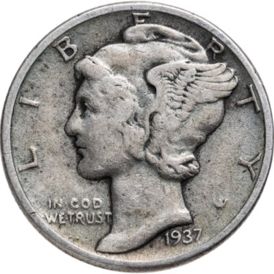 купить США 10 центов (дайм, one dime) 1937 Mercury Dime
