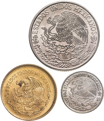 купить Мексика набор из 3-х монет 10, 20 и 50 сентаво 1974-1984, случайный год