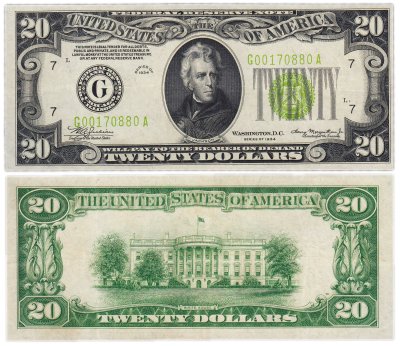 купить США 20 долларов 1934 series 1934, G - Чикаго