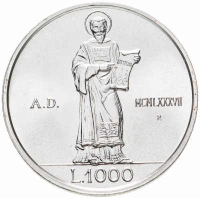 купить Сан-Марино 1000 лир (lire) 1987 "15 лет возобновлению чеканке монет"