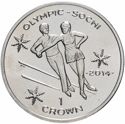 купить Остров Мэн 1 крона (crown) 2013 XXII зимние Олимпийские Игры, Сочи 2014 - Фигурное катание