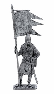 купить Оловянный солдатик, Русский ратник со стягом Святого Георгия, 11-13 век, Россия, 2021