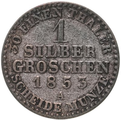 купить Германия, Пруссия 1 серебряный грош 1853