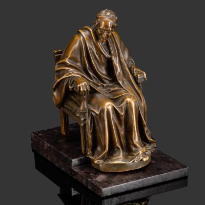 купить Скульптура "Вольтер", автор модели Жан-Антуан Гудон (фр. Jean-Antoine Houdon, 1740-1828), бронза, литье, патинирование, Франция, 1860-1880 гг.