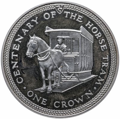 купить Остров Мэн 1 крона (crown) 1976 100 лет Конной железной дороге