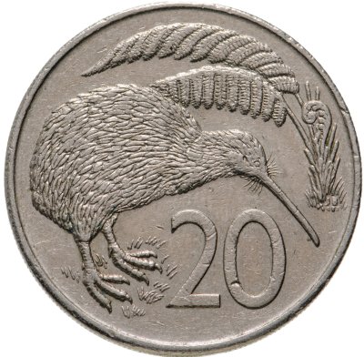 купить Новая Зеландия 20 центов (cents) 1982 Молодая королева